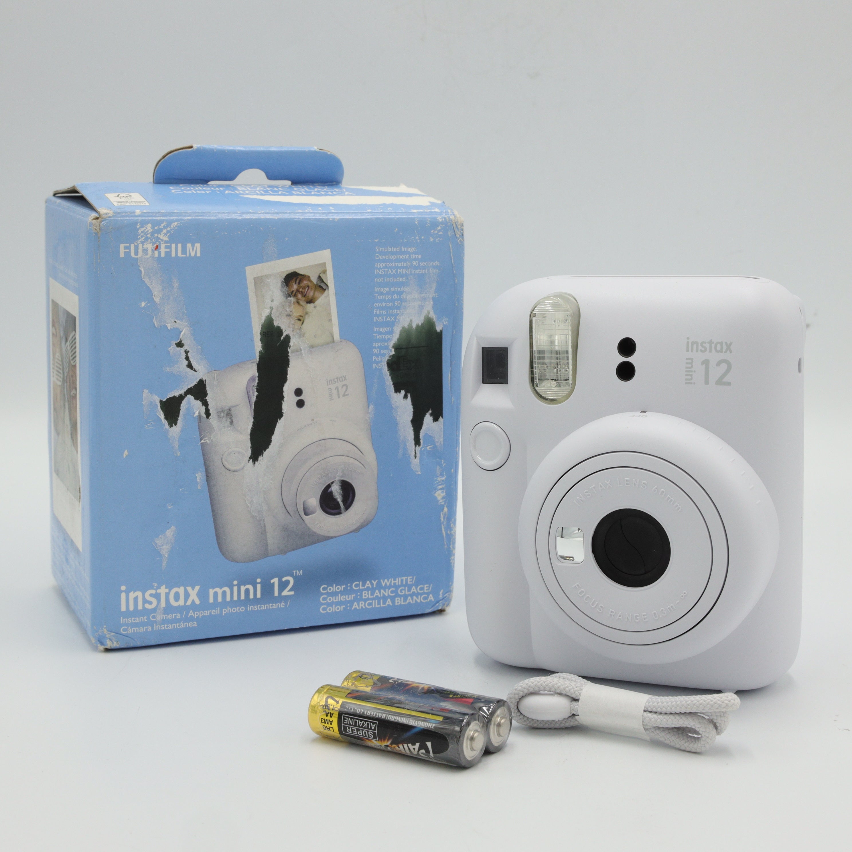 FUJIFILM instax mini 12 Instant Film Camera (Clay White) *OPEN BOX*