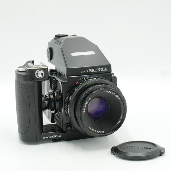 Zenza Bronica ETR Si Body with Zenzanon PE 75mm F2.8 Lens, Speed Grip, and SQ-i AE Viewfinder *USED*