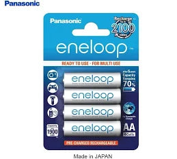 Panasonic 4-pack of Rechargeable Eneloop 2000mAH NiMh AA Batteries