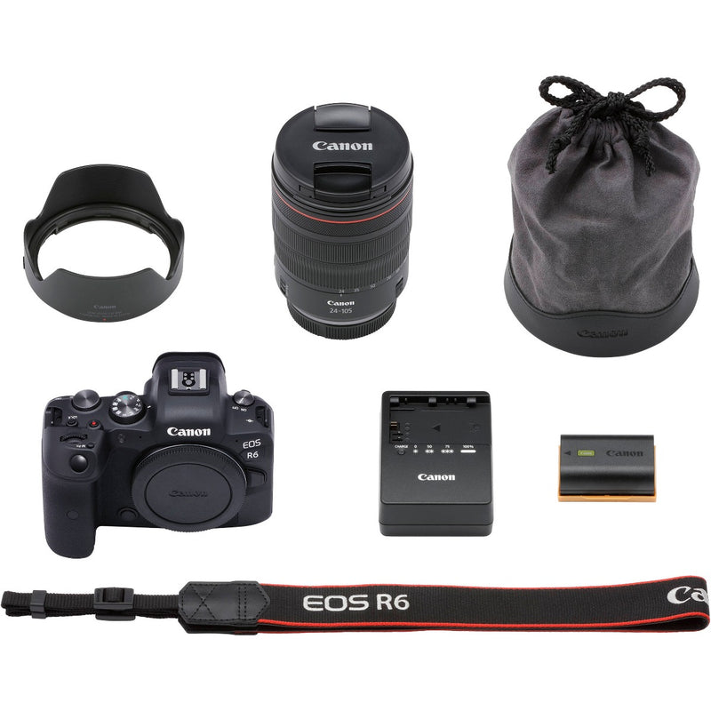 Canon EOS R6 Mirrorless Digital Camera with 24-105mm f-4L Lens