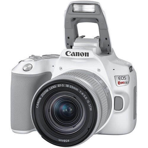Buy Canon EOS Rebel SL3 DSLR Camera with 18-55mm Lens White front