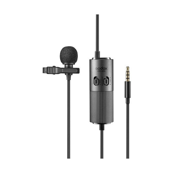 Buy Godox LMS-60G Omnidirectional Auxiliary Lavalier Microphone with Adjustable Gain (Black)
