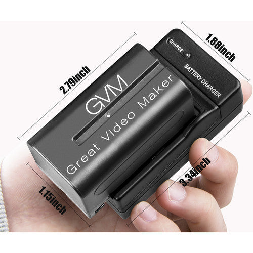 GVM NP-F750 4400mAh Batteries with Travel Chargers (Set of 2)