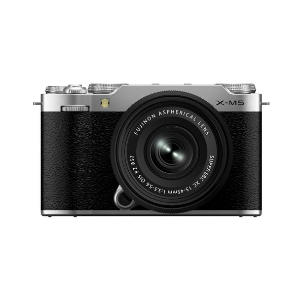 FUJIFILM X-M5 Mirrorless Camera with 15-45mm f/3.5-5.6 Lens (Silver)