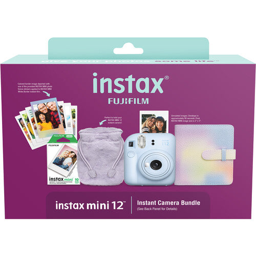 FUJIFILM INSTAX MINI 12 Instant Film Holiday Camera Bundle (Pastel Blue)