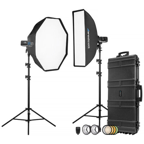 Westcott FJ400 II Strobe 2-Light Location Hard Case Kit with FJ-X3 M Universal Wireless Trigger