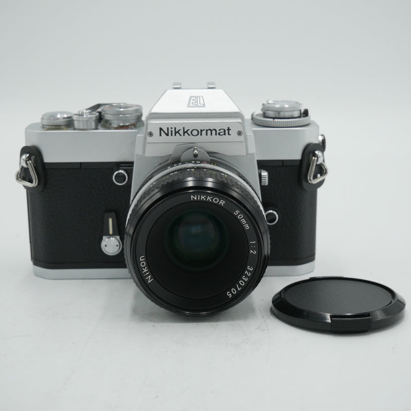 NIKON NIKKORMAT EL FILM CAMERA W/ 50MM F/2 LENS *USED*