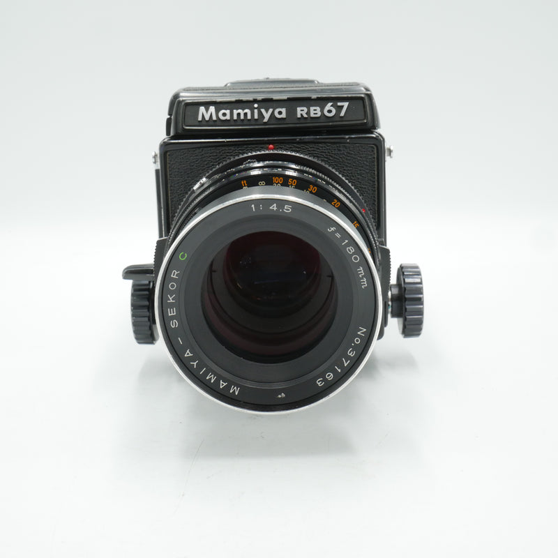 Mamiya RB67 Pro Waist Level Viewfinder with 180mm F4.5 Lens and Motorized Film Back *USED*