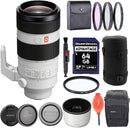 Sony FE 100-400mm F4.5–5.6 GM OSS (SEL100400GM) Camera Lens Bundle with DHD Protection Filter, 3PC Filter Kit, Deluxe Lens Case, 64GB SD Card + More | Sony 100-400mm