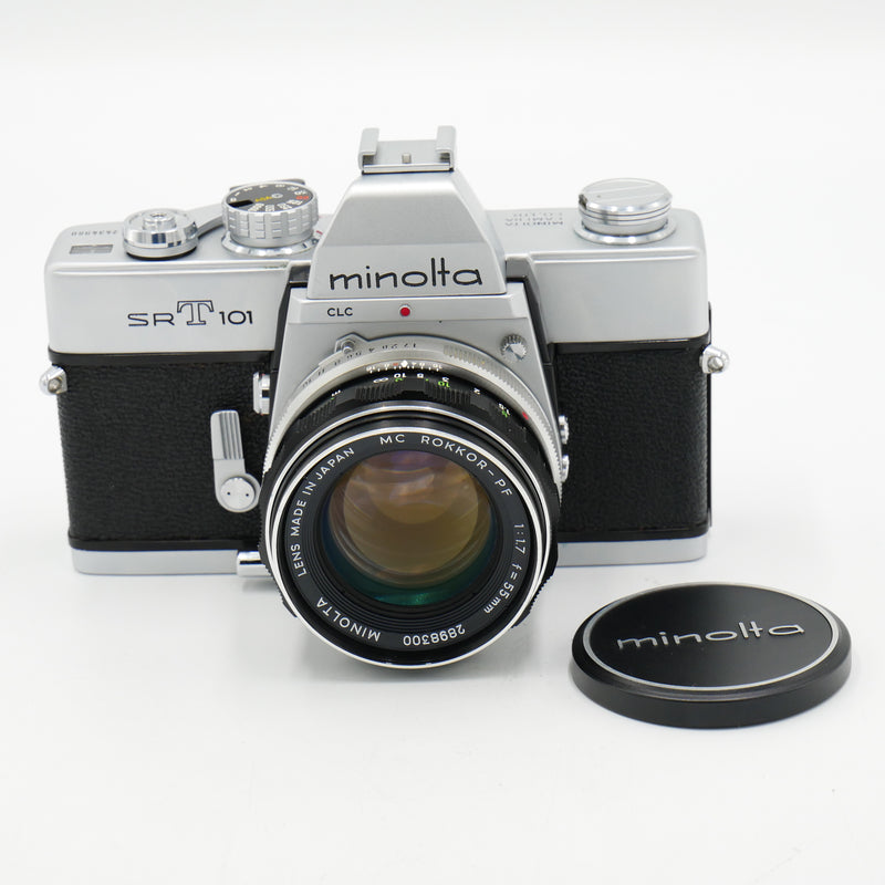 MINOLTA SR-1 SRT101 ボディ ROKKOR-PF 1:1.7 55mm ROKKOR-TD 1:2.8 45mm レンズ フィルムカメラ セット MINOLTA SRT101 ROKKOR-PF 55mm f1.7
