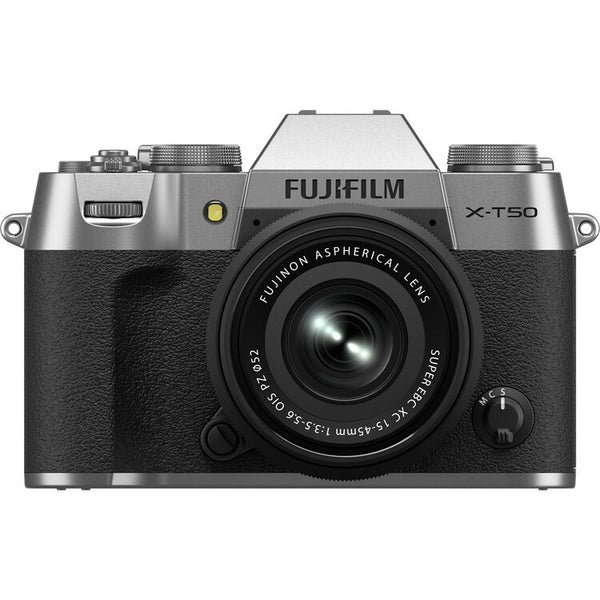 FUJIFILM X-T50 Mirrorless Camera with XC 15-45mm f/3.5-5.6 Lens (Silver) *OPEN BOX*