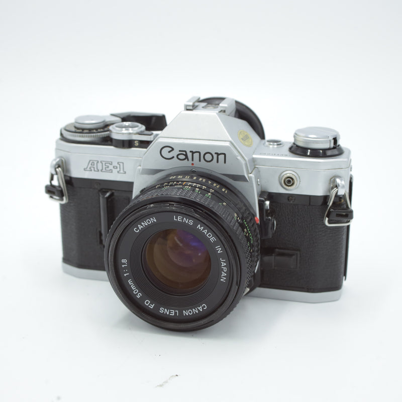 Canon AE-1 35mm Camera Body, with FD 50mm F1/1.8 Lens *USED*