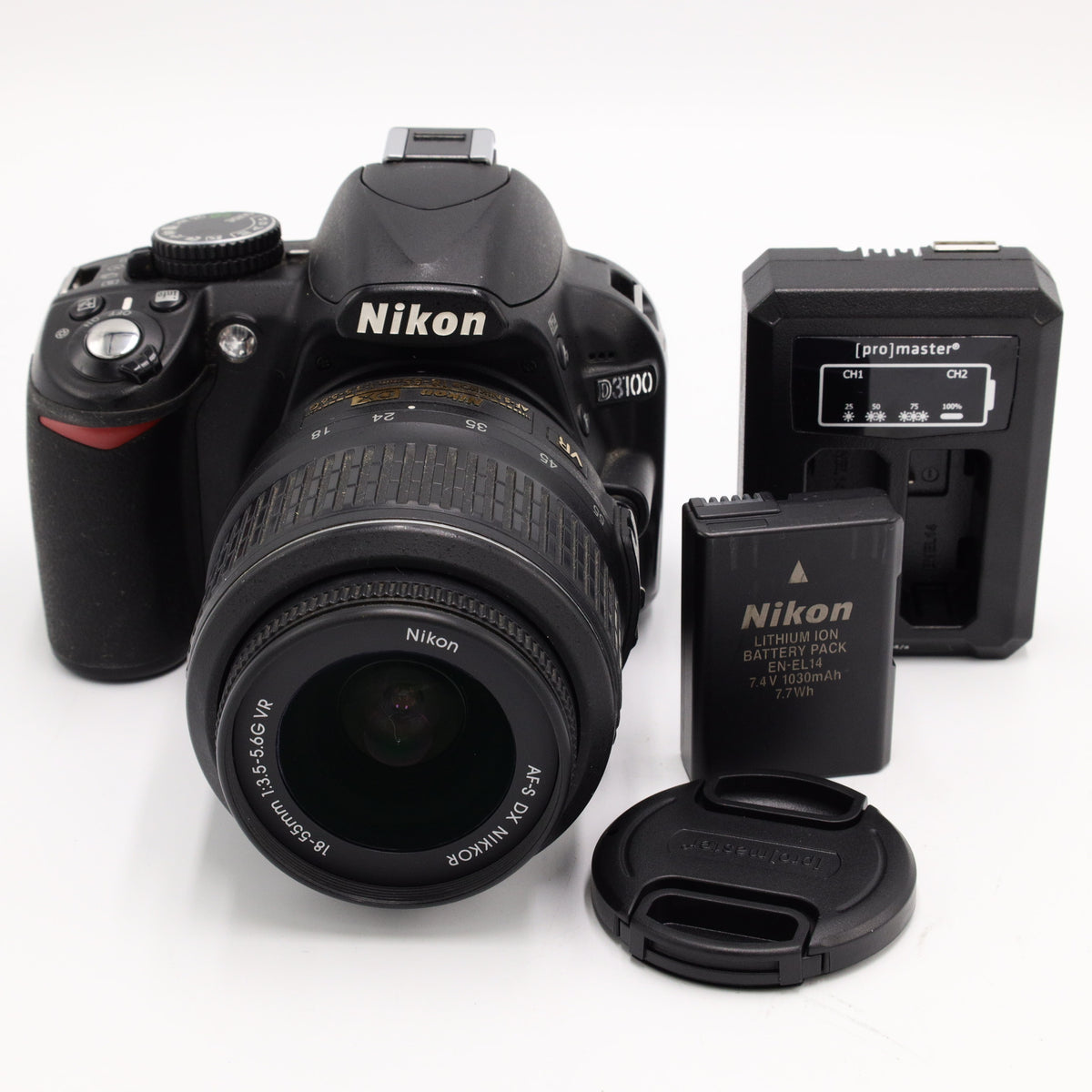 Nikon D3000 10.2 MP Avec Objectif 18-55 Mm F/3.5-5.6G AF-S DX VR - Occasion - Noir