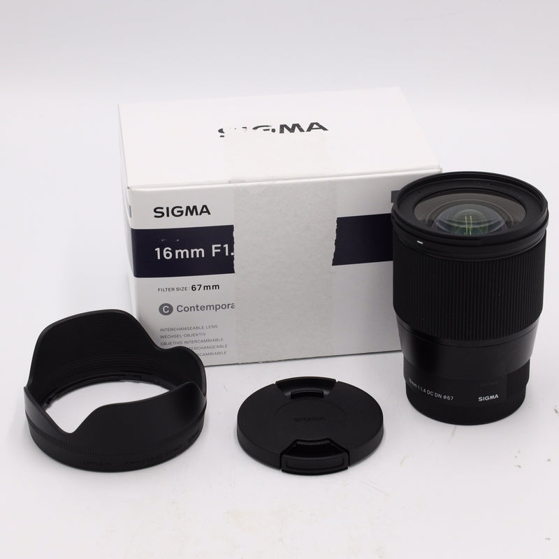 [美品] SIGMA 16mm F1.4 DC DN (ソニーE/APS-C用) Sigma 16mm f/1.4 DC DN Contemporary Lens for Sony E *OPEN BOX*