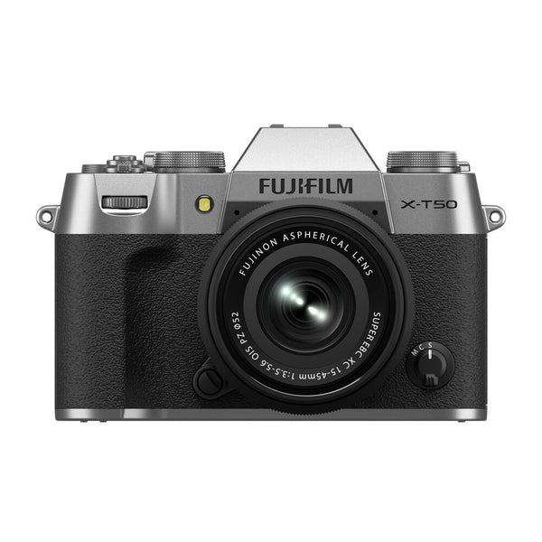 FUJIFILM X-T50 Mirrorless Camera with 15-45mm f/3.5-5.6 Lens (Silver)