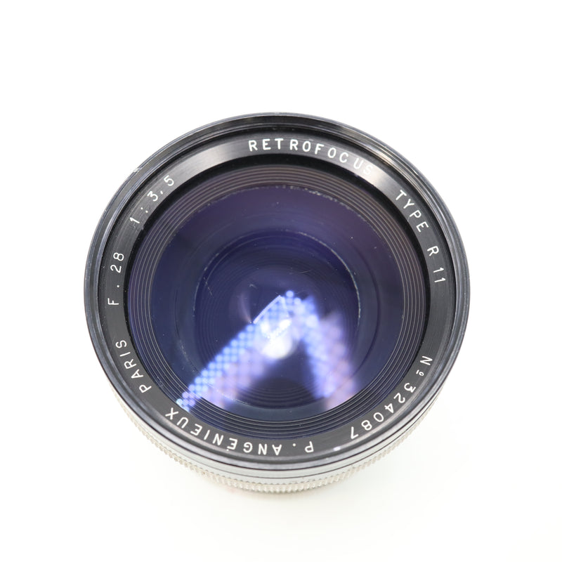 P. Angénieux 28mm f/3.5 Retrofocus Type R11 Lens for Exakta Mount *USE