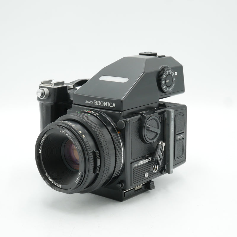 Zenza Bronica ETR Si Body with Zenzanon PE 75mm F2.8 Lens, Speed Grip, and  SQ-i AE Viewfinder *USED*