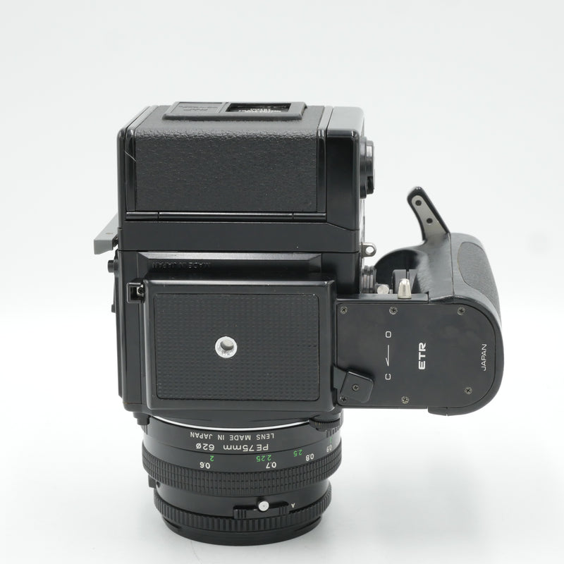 Zenza Bronica ETR Si Body with Zenzanon PE 75mm F2.8 Lens, Speed Grip, and  SQ-i AE Viewfinder *USED*