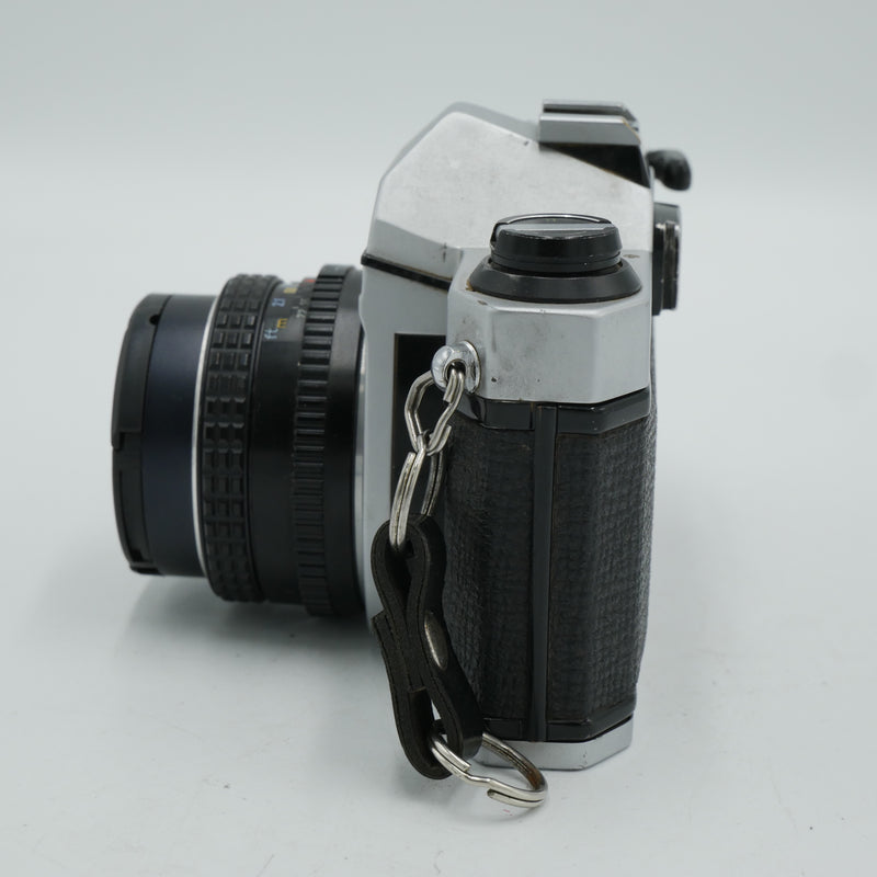 Asahi Pentax K1000 35mm Film Camera w/ Pentax 50mm F/2 SMC M K Mount Manual Focus Lens *USED*