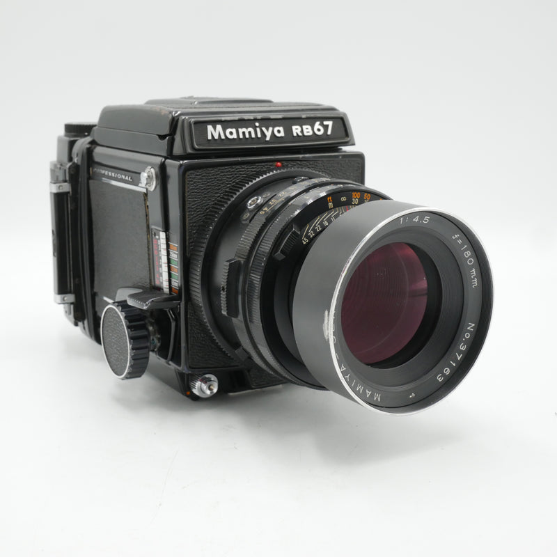 Mamiya RB67 Pro Waist Level Viewfinder with 180mm F4.5 Lens and Motorized Film Back *USED*