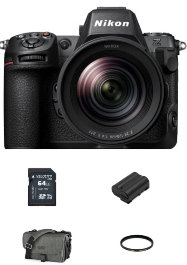 Nikon Z8 Mirrorless Camera with 24-120mm Lens and Accessories Kit Package