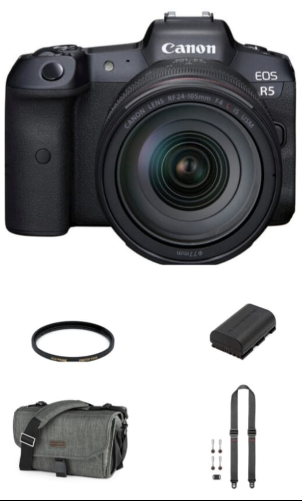 Canon EOS R5 Mirrorless Digital Camera with 24-105mm f/4L Lens Package