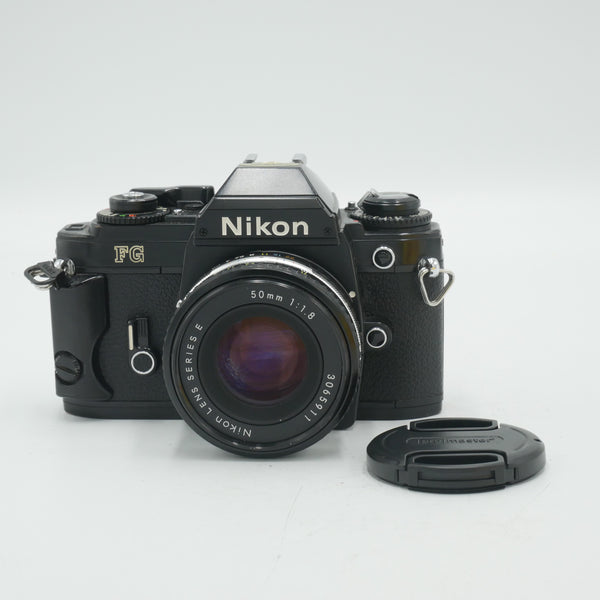Nikon FG 35mm Camera Body, Black with 50mm F/1.8 Lens *USED*