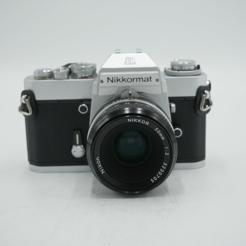 NIKON NIKKORMAT EL FILM CAMERA W/ 50MM F/2 LENS *USED*