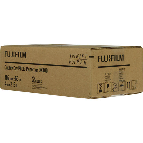 FUJIFILM Quality Dry Photo Paper for Frontier-S DX100 Printer (Lustre, 4" x 213' Roll, 2-Pack)