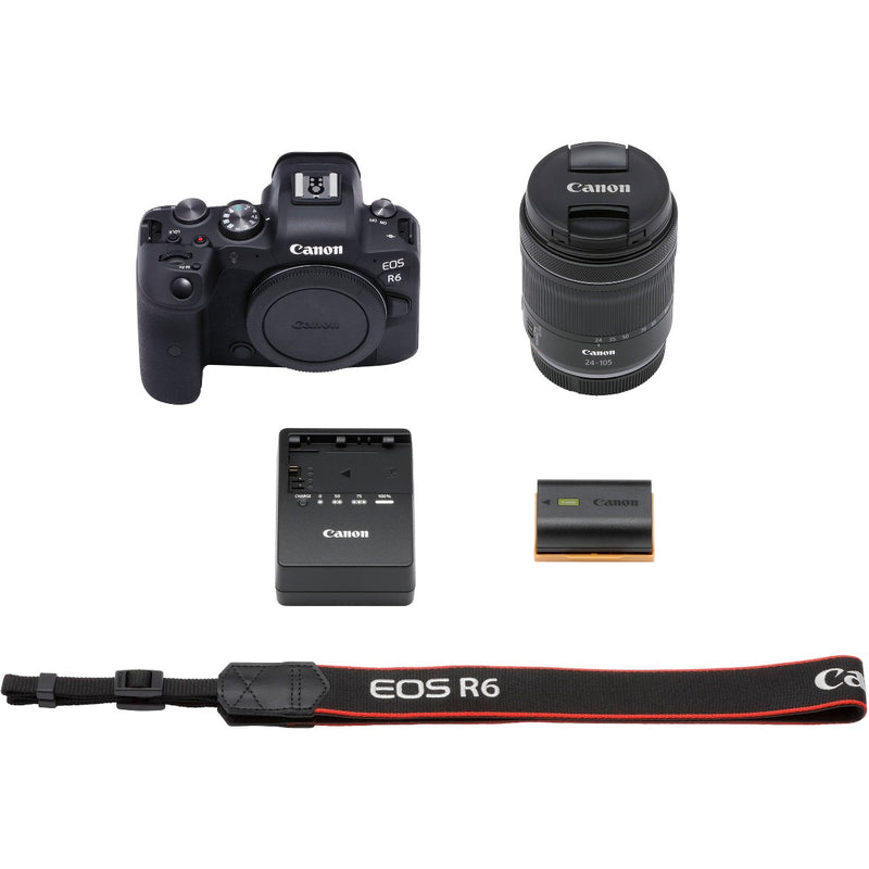 EOS R6 Mark II Mirrorless Camera with RF 24-105mm f/4-7.1 IS STM Lens,  Black 