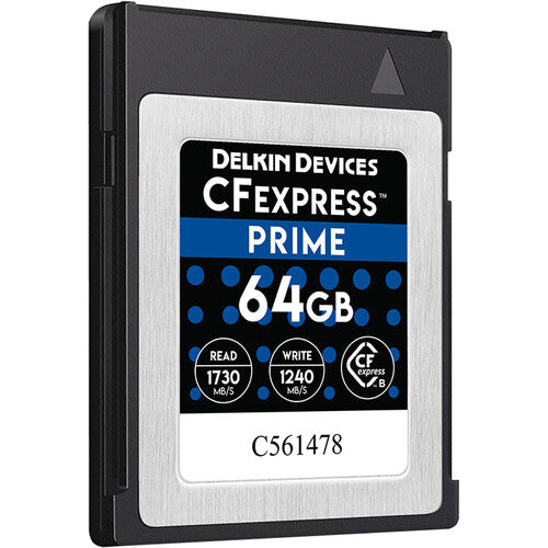 Delkin Devices 64GB CFexpress Prime Memory Card with USB 3.2 CFExpress Card Reader