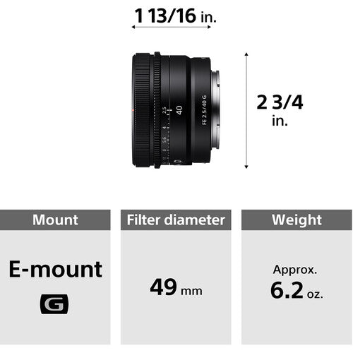 Sony FE 40mm f/2.5 G Lens