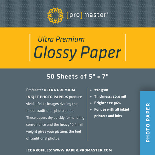Promaster Ultra Premium Glossy Paper - 5" x 7" - 50 Sheets