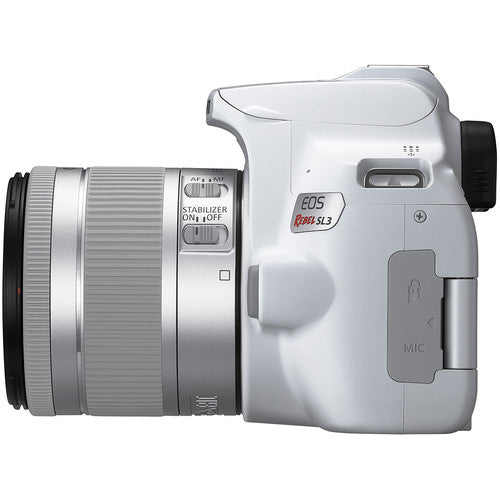 Buy Canon EOS Rebel SL3 DSLR Camera with 18-55mm Lens White side
