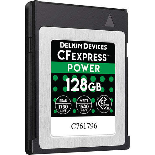 Delkin Devices 128GB CFexpress Power Memory Card with USB 3.2 CFExpress Card Reader