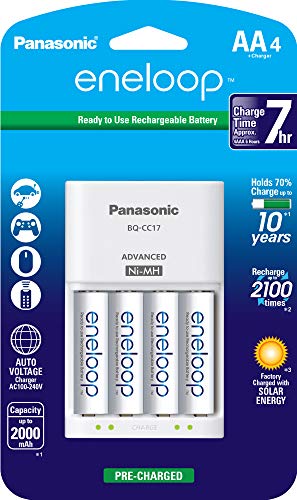 Panasonic (Sanyo) Eneloop 4 Pack AA NiMH Pre-Charged Rechargeable Batteries