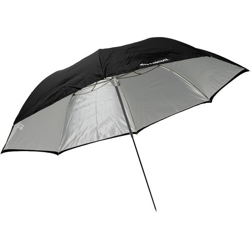 Westcott Convertible Compact Collapsible Umbrella - Optical White Satin With Removable Black Cover (43'')