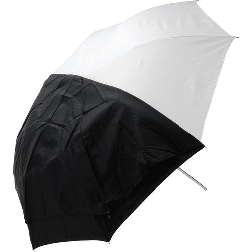 Westcott Convertible Compact Collapsible Umbrella - Optical White Satin With Removable Black Cover (43'')