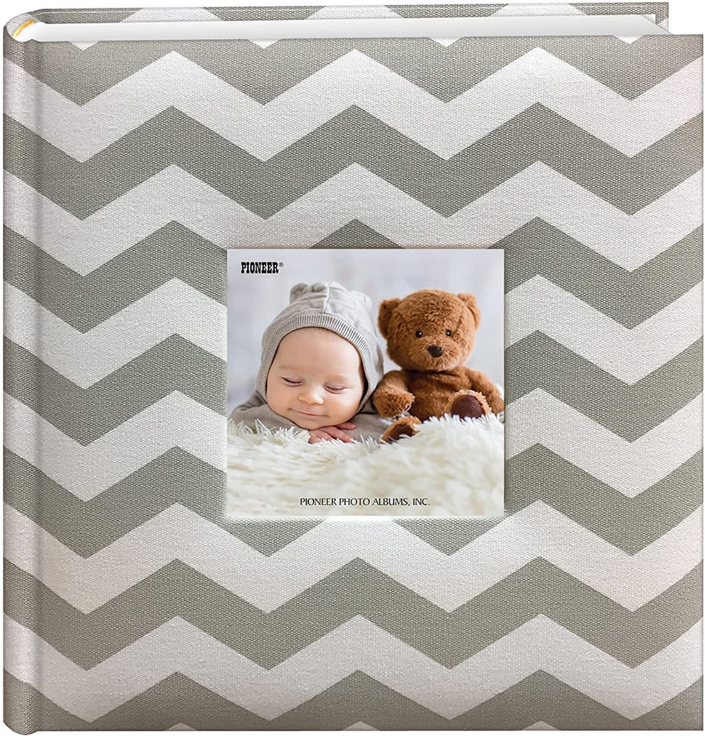 Pioneer Photo Albums Baby Chevron Fabric Frame 200 Pocket Photo Album - Gray