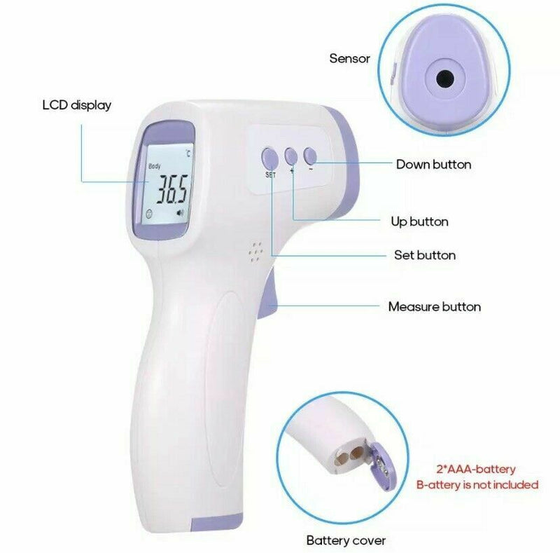 Infrared Thermometer Digital LED Forehead No-Touch Body Adult Temperature